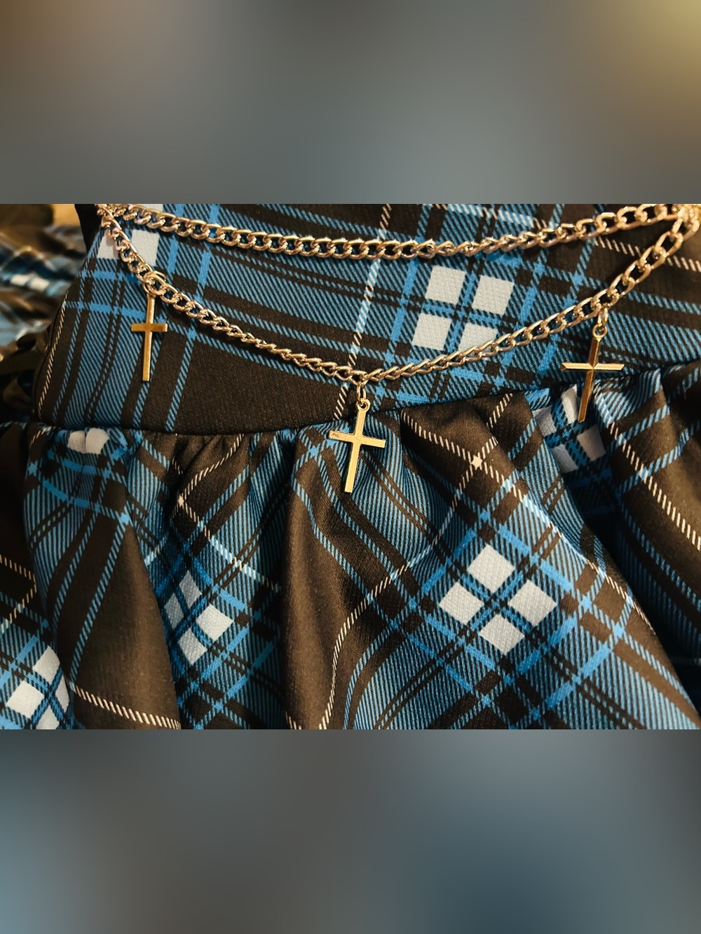 2 Skirts 2x women, blue & black from spirit Halloween store. New - Picture 3 of 7